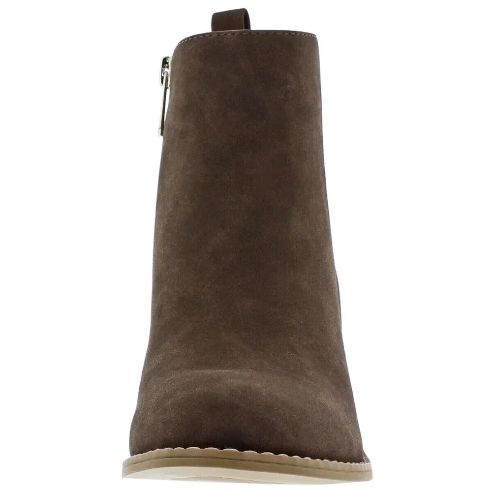 New Draper James Women's Elle Chelsea Brown Boots Ankle Booties Faux Leather - Picture 6 of 7